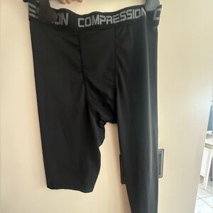 Boys Compression Black One-Leg Shapewear Short